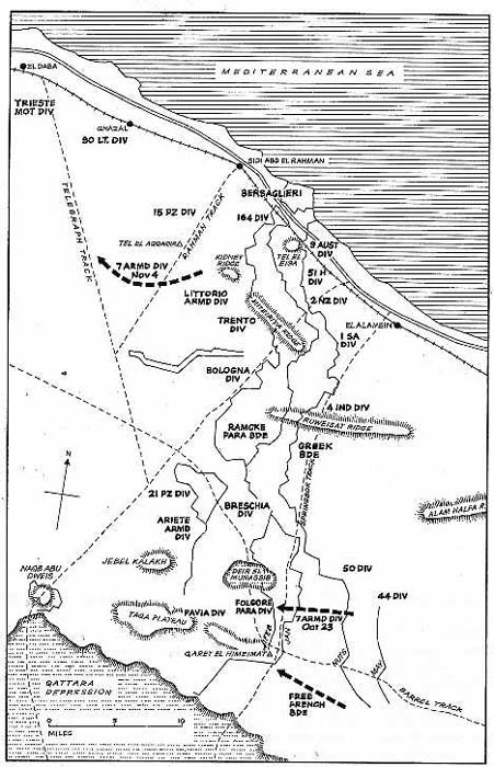 La carte d'El-Alamein