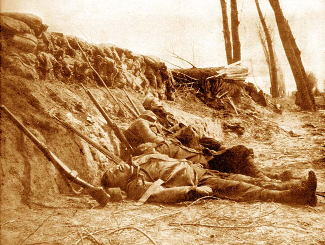 Soldats français tués par les gaz allemands