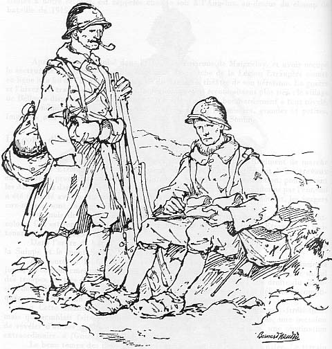 Légionnaires avant monter à l'assaut