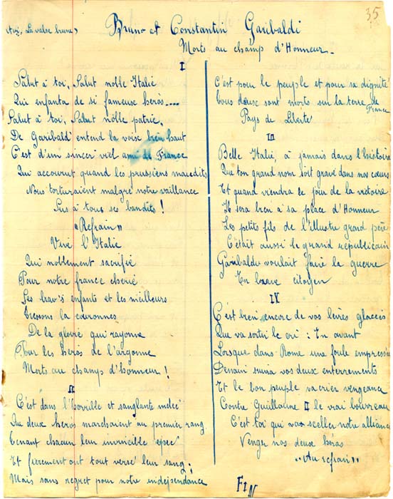 Carnet de chants de Camille Puisségur